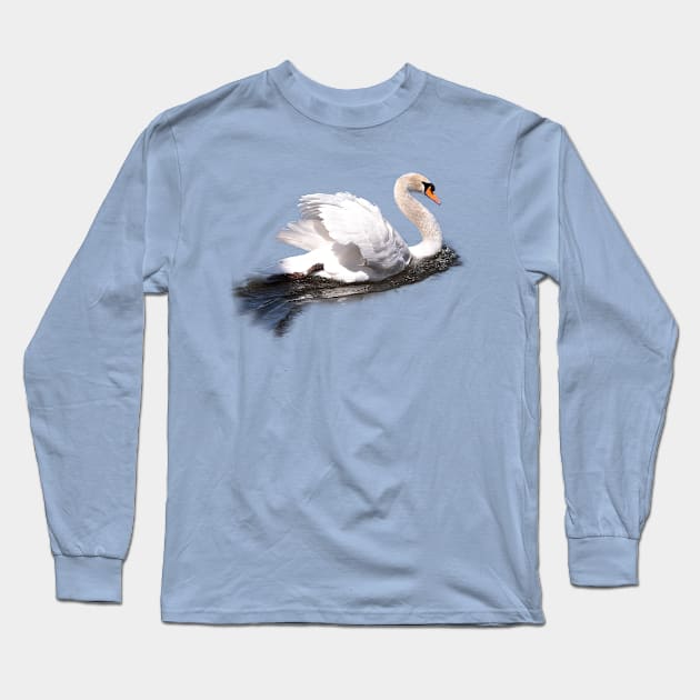 Mute Swan on the Water Long Sleeve T-Shirt by mariakeady